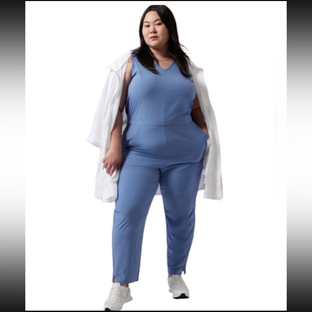 Athleta Brooklyn Jumpsuit Cottage Blue 24